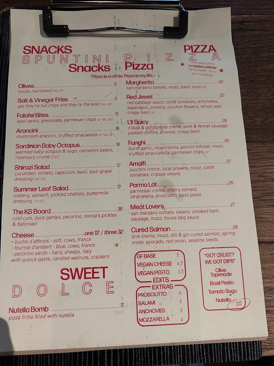 Menu, King Somm