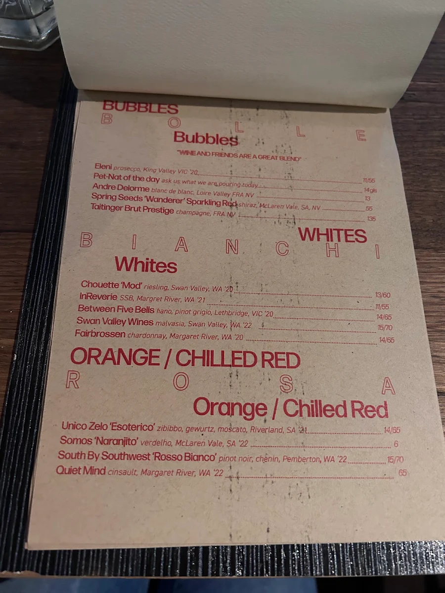 Menu, King Somm