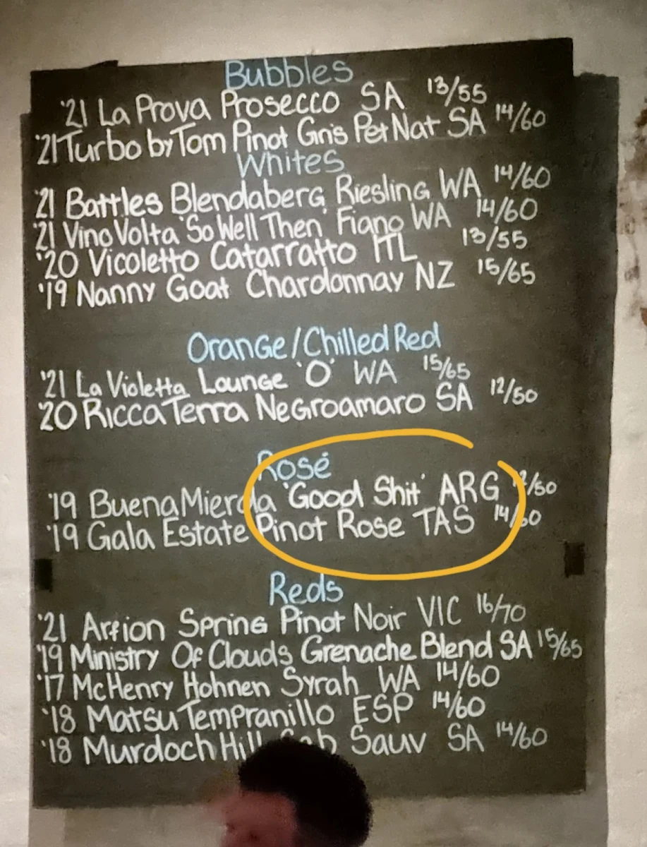 Menu, King Somm