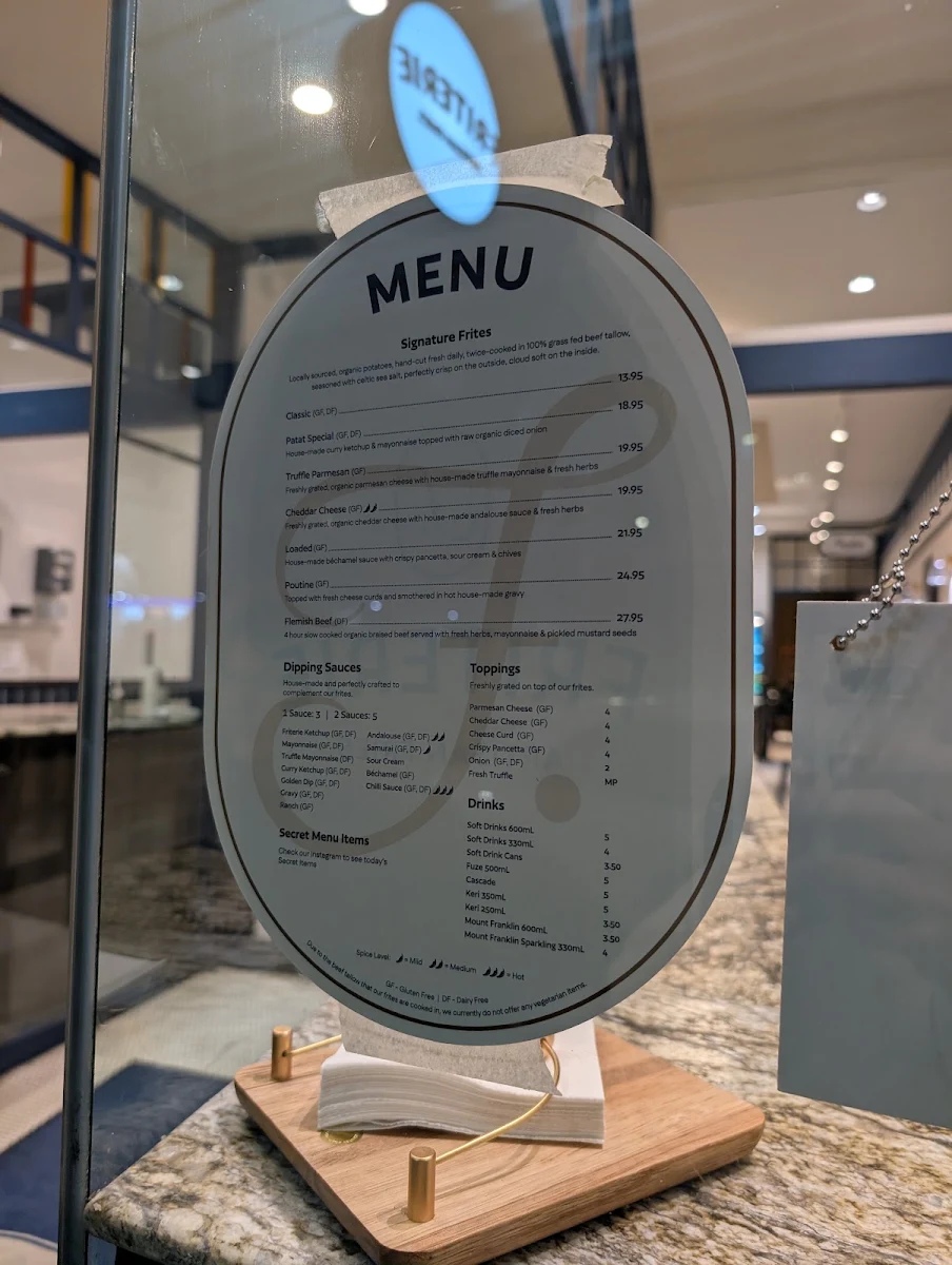 Menu, Friterie