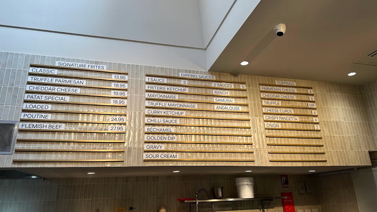 Menu, Friterie