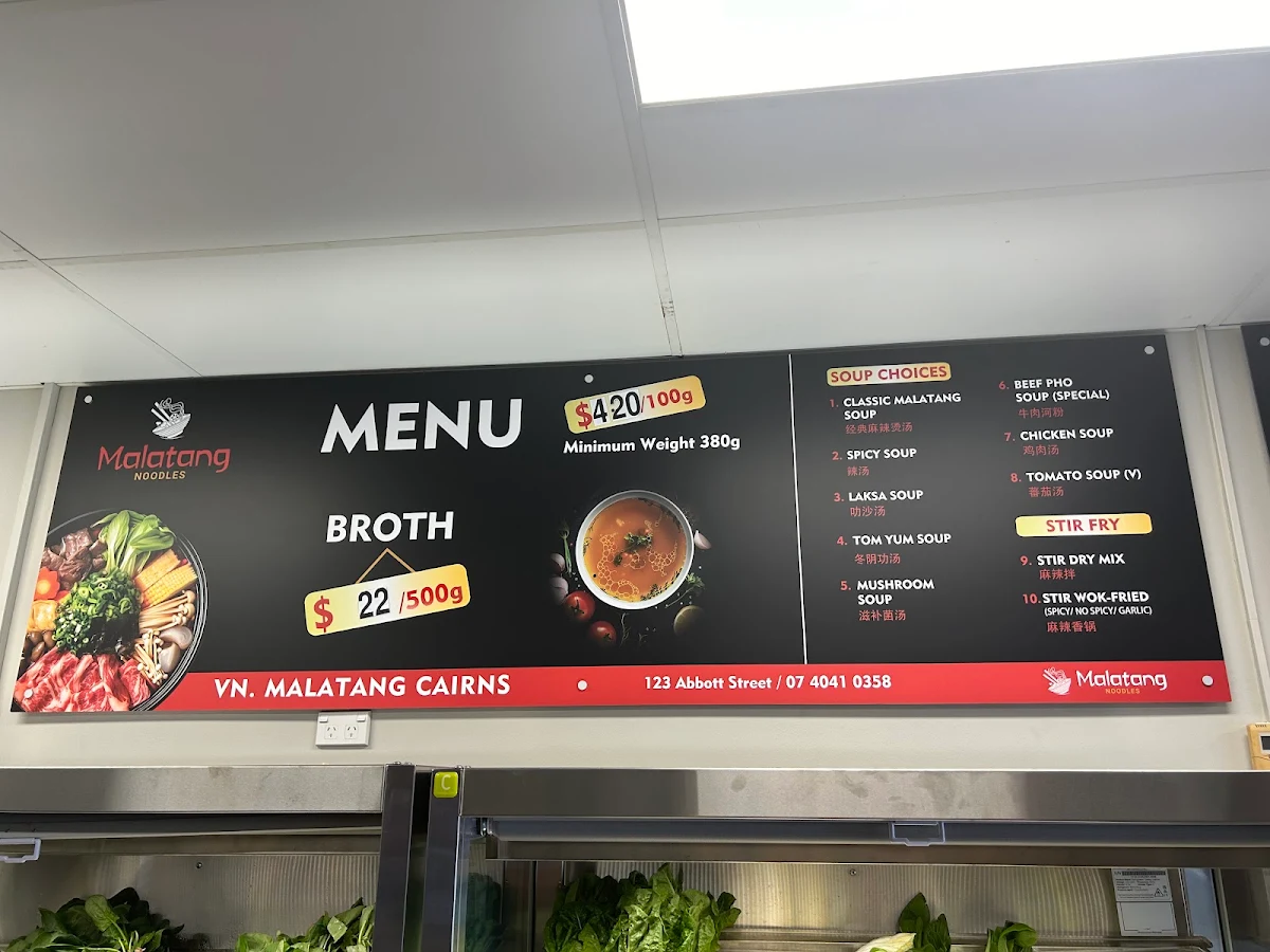 Menu, Malatang Noodles