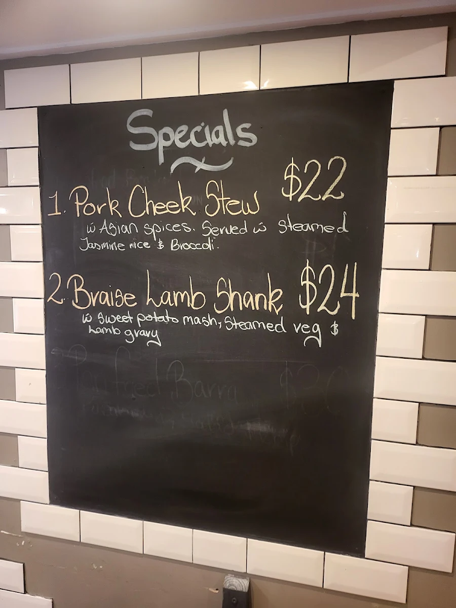 Menu, Grafton Hotel