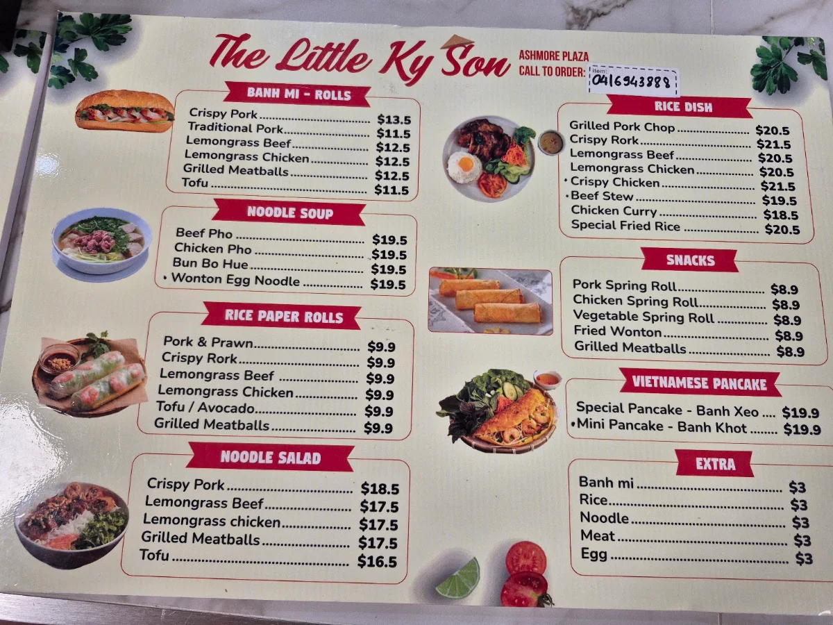 Menu, The Little Ky Son