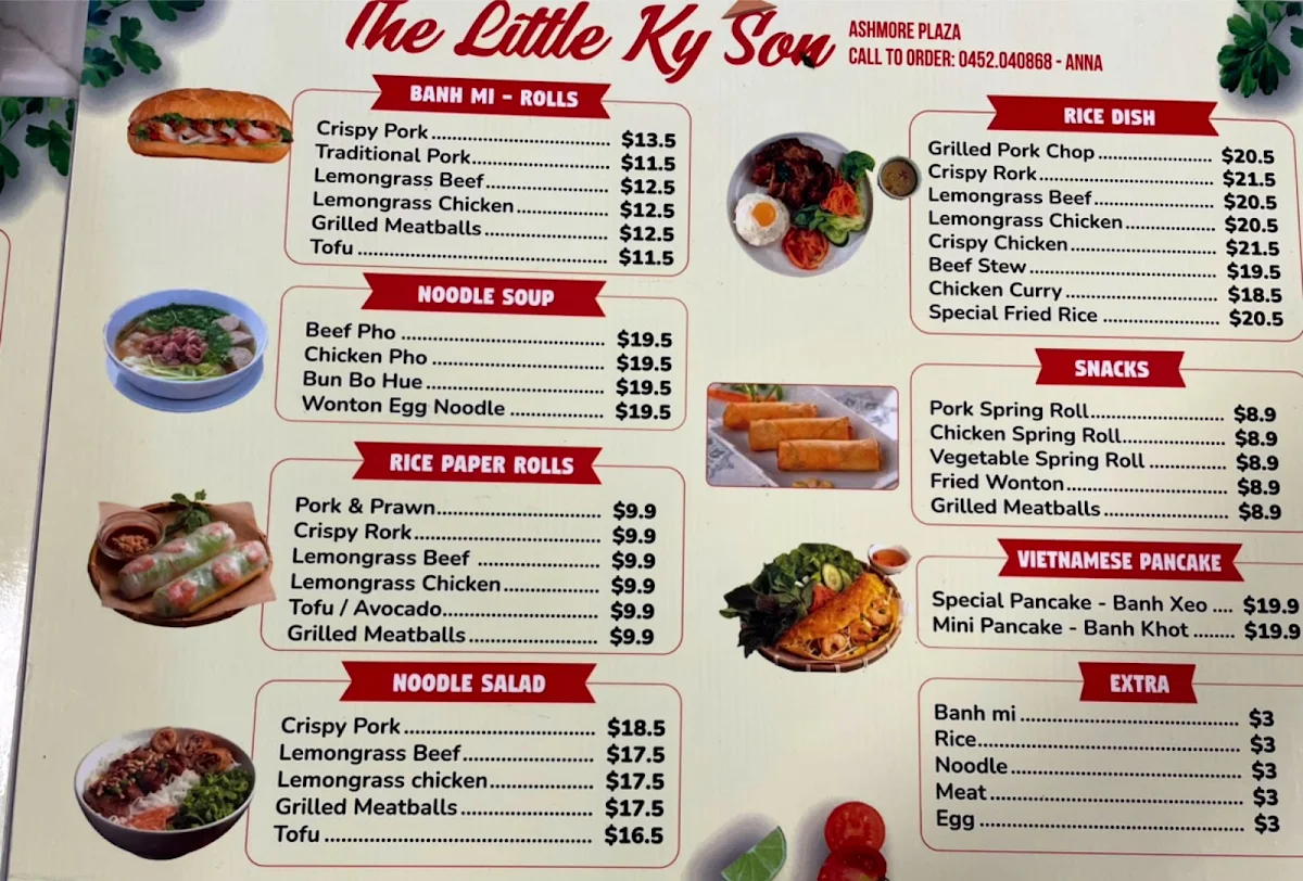 Menu, The Little Ky Son