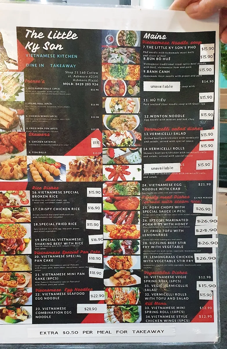 Menu, The Little Ky Son