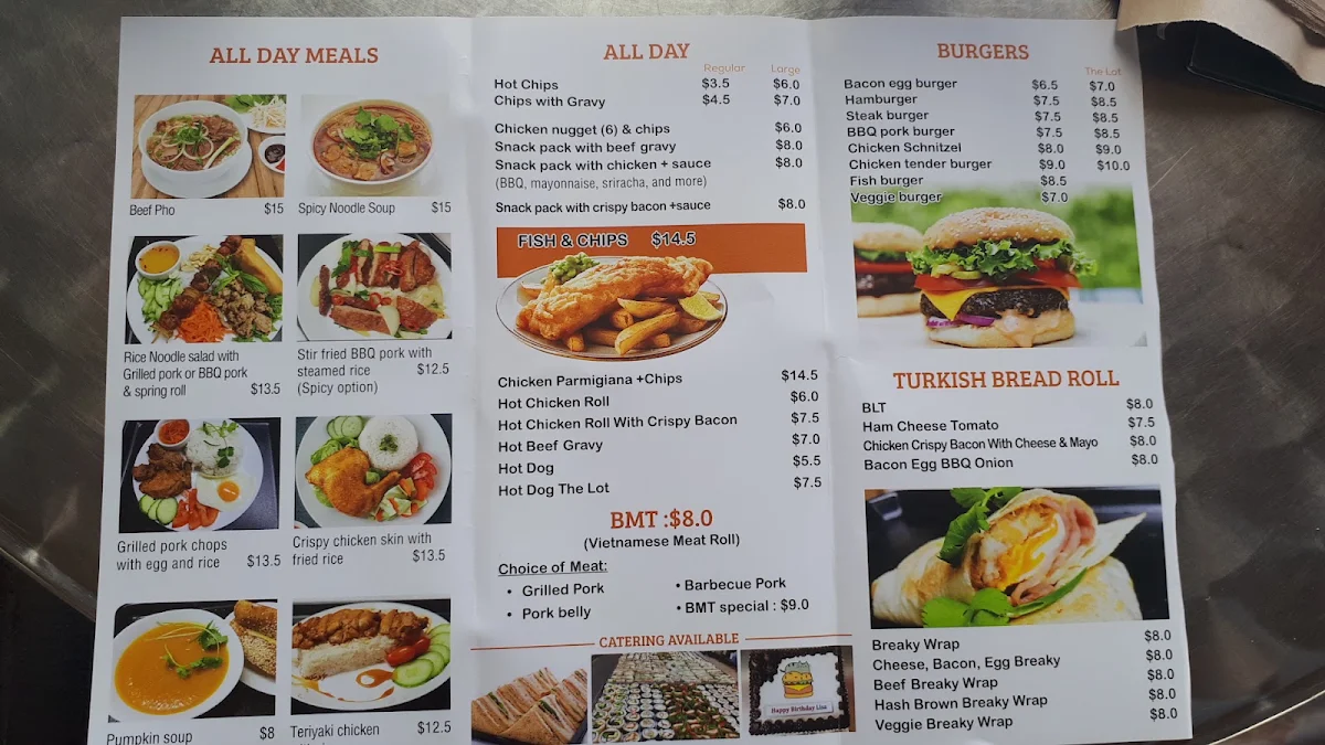 Menu, Strickland French Hot Bread