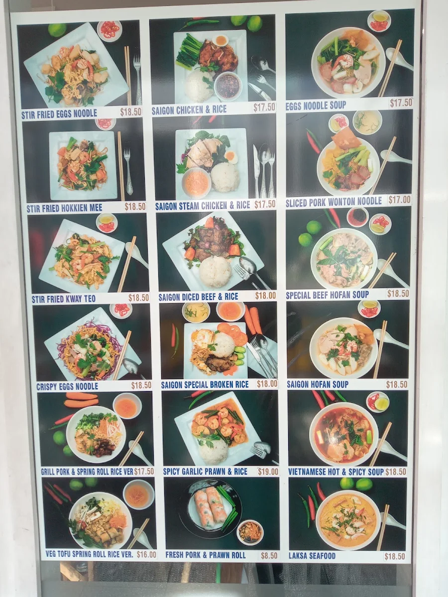 Menu, Saigon