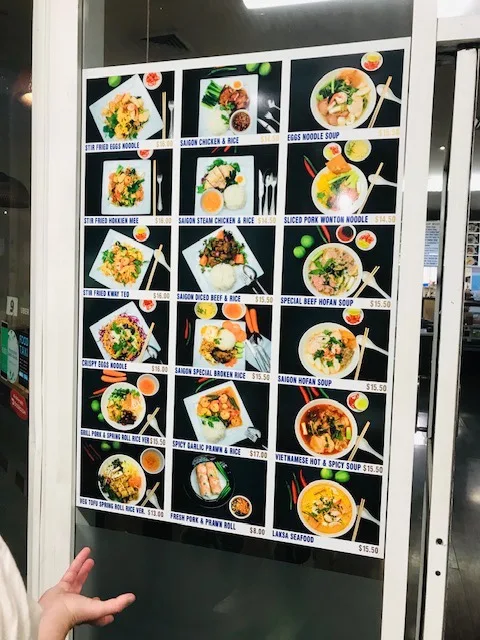 Menu, Saigon