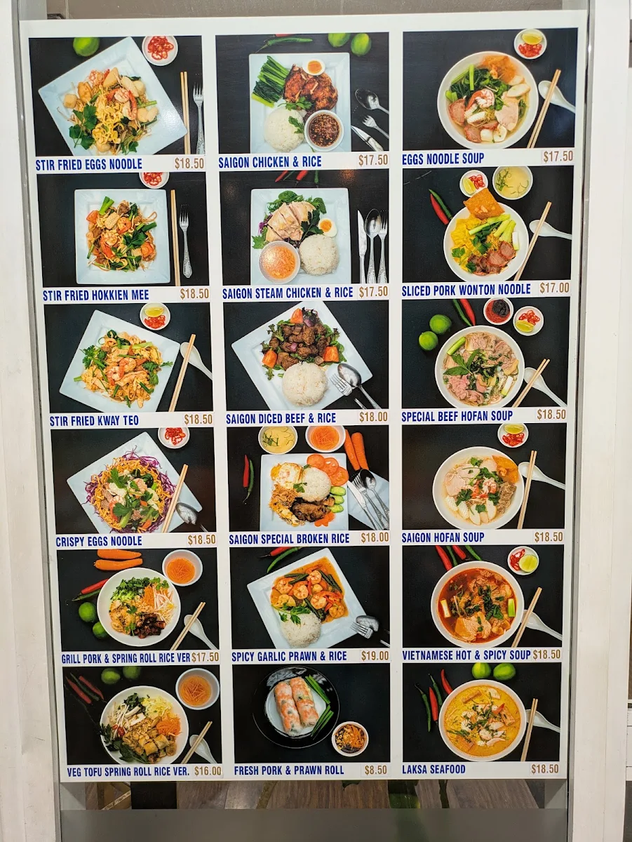 Menu, Saigon