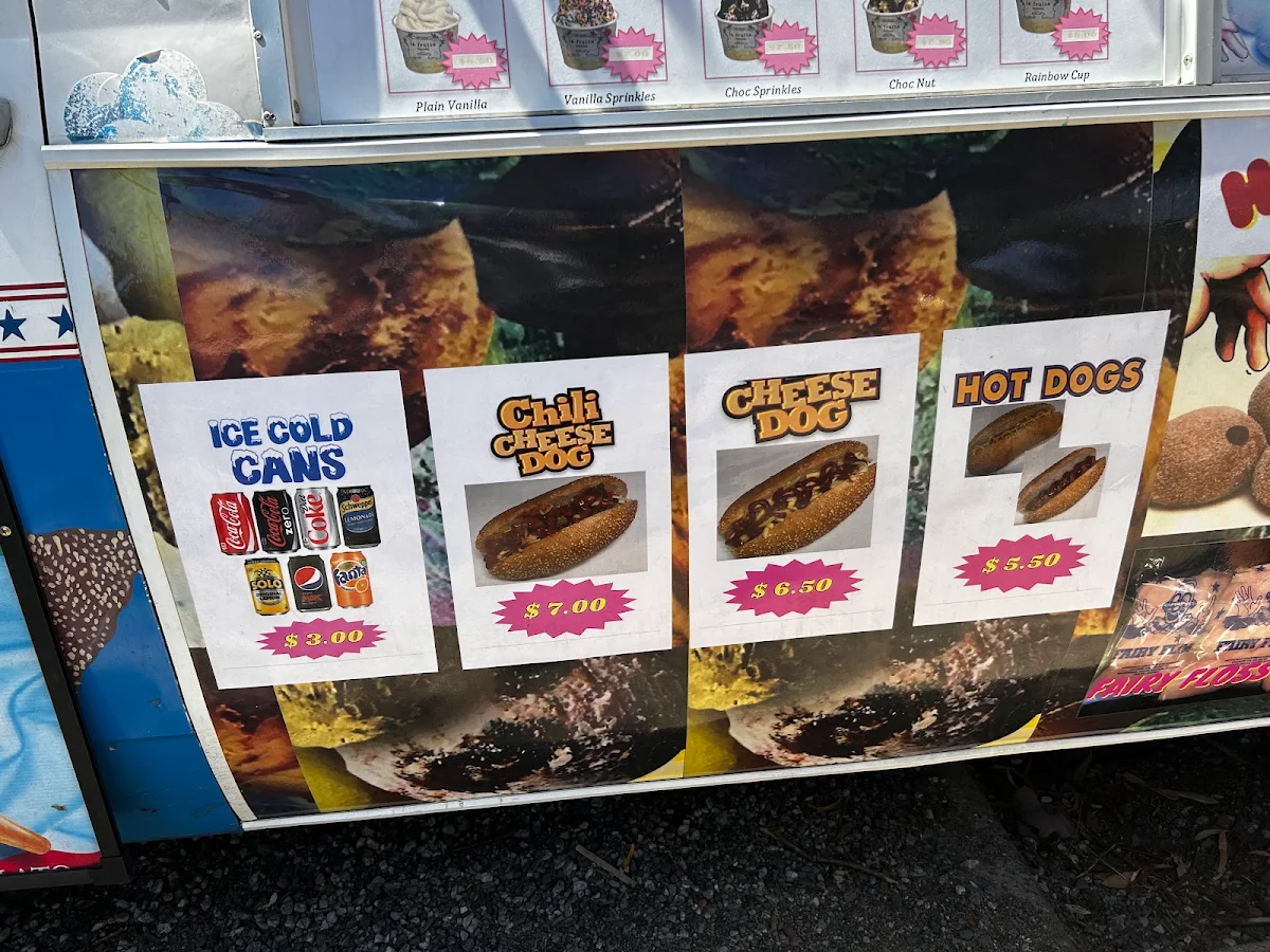 Menu, Melbourne Ice Cream Vans
