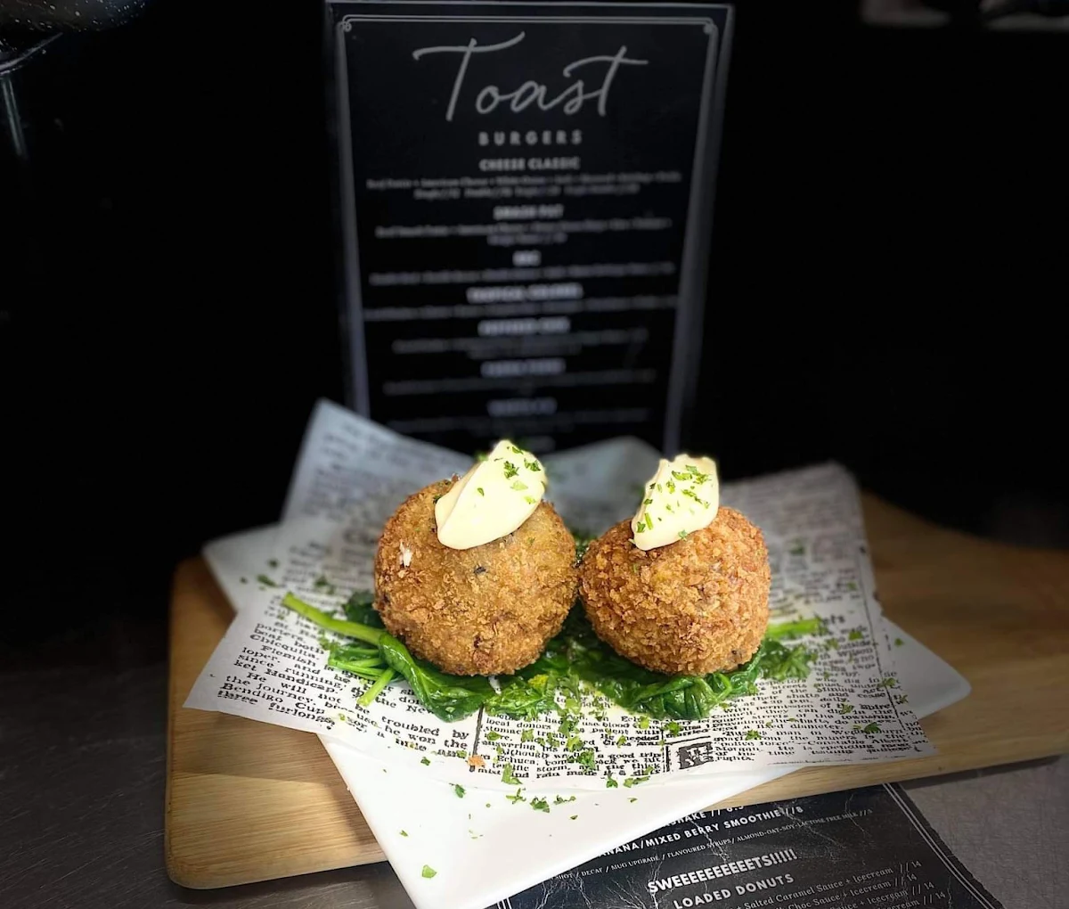 Menu, Toast Cafe