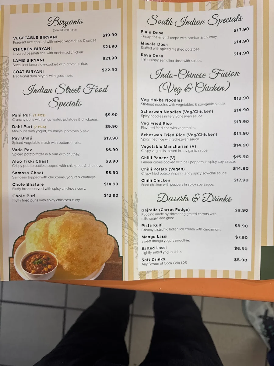 Menu, Curry craft