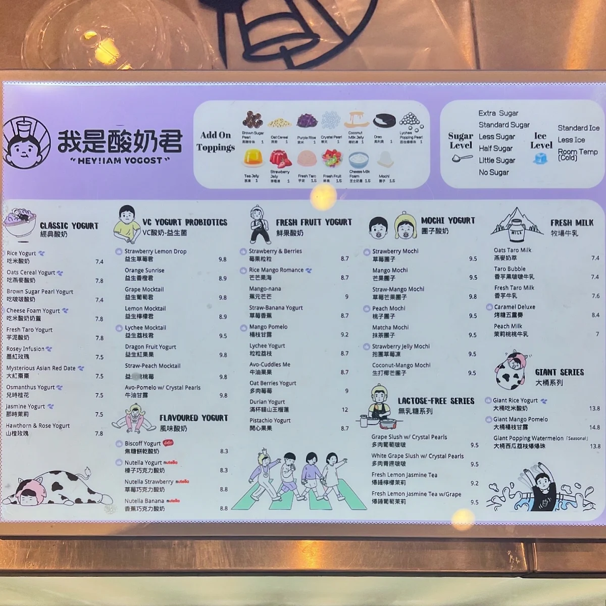 Menu, Hey! I am Yogost