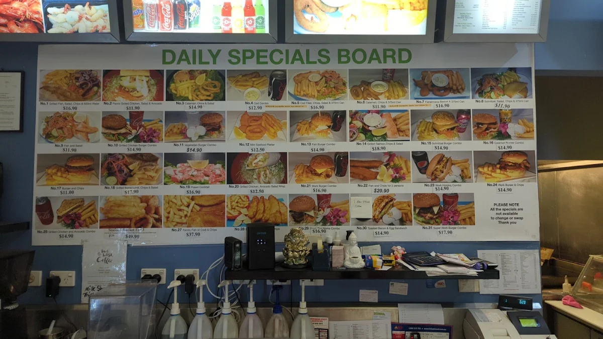 Menu, Redcliffe Seafood Takeaway