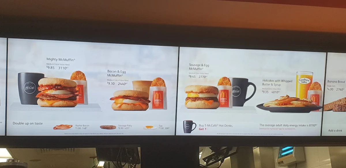 Menu, McDonald's Menai