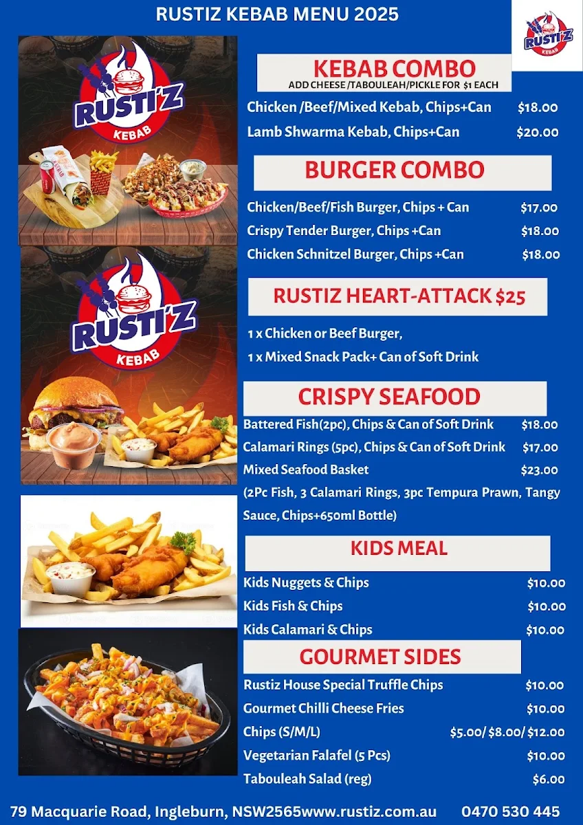 Menu, Rustiz Kebab