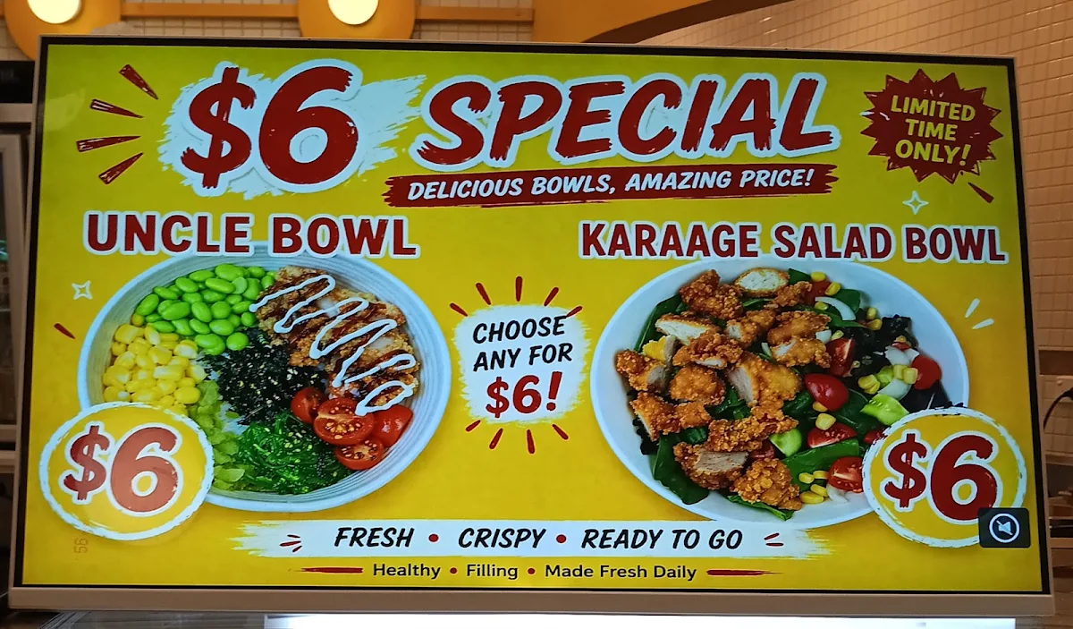 Menu, Uncle Bowl Westfield Chermside