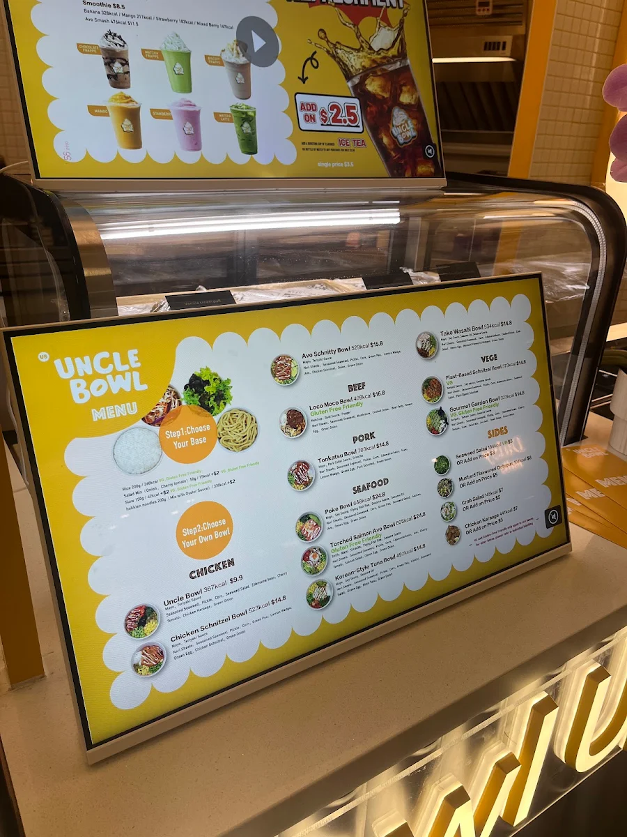 Menu, Uncle Bowl Westfield Chermside
