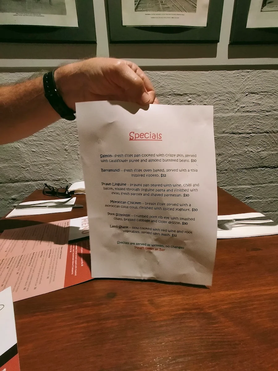 Menu, Bull & Mouth Hotel