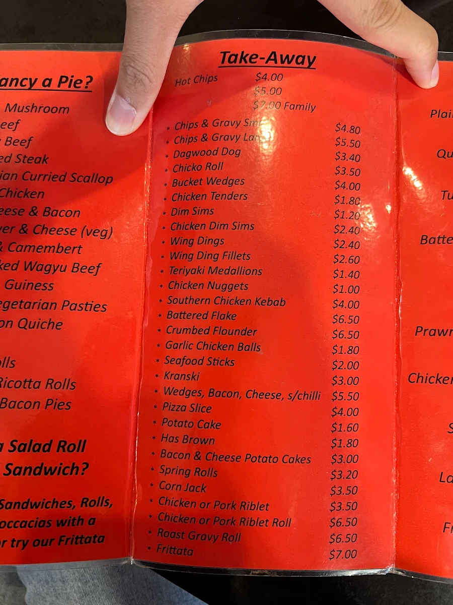 Menu, Bossimis Bakehouse & Café, Sheffield