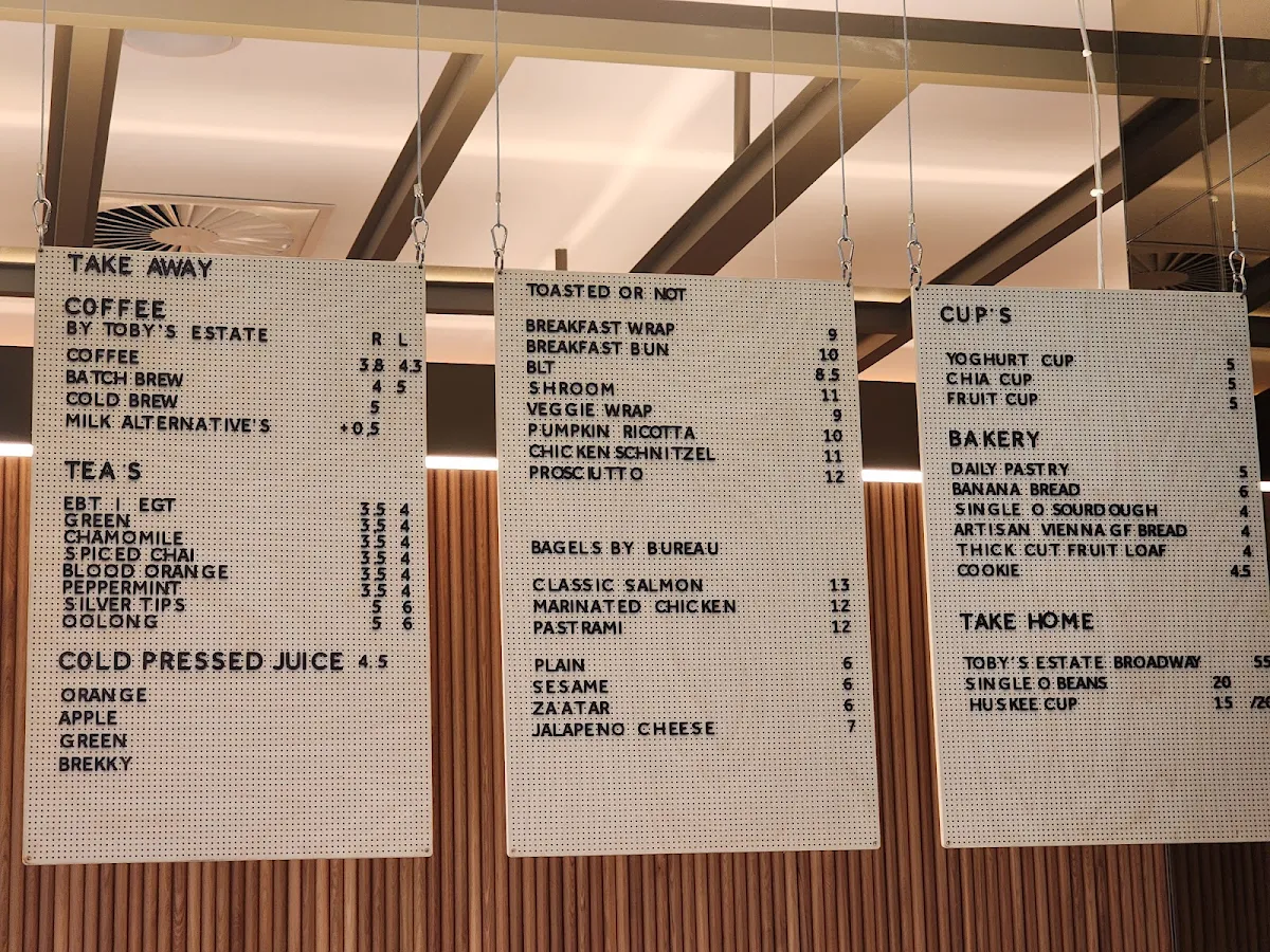 Menu, Bureau