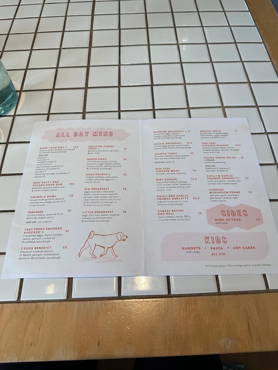 Menu, Little Ginger