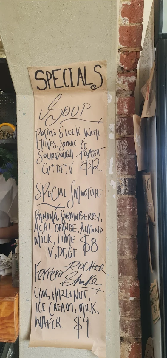 Menu, Old Green Bean