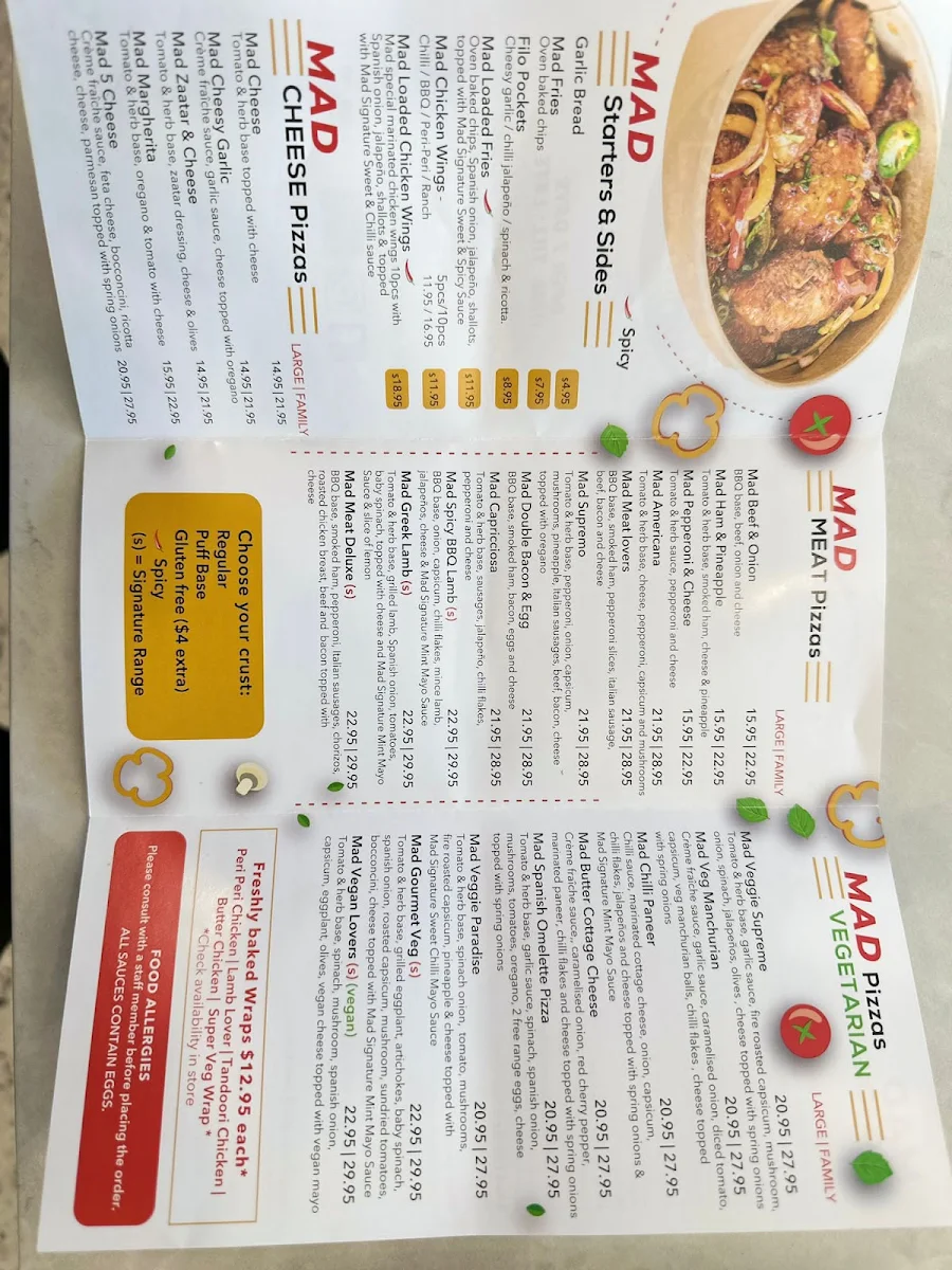 Menu, Mad Toppings Liverpool