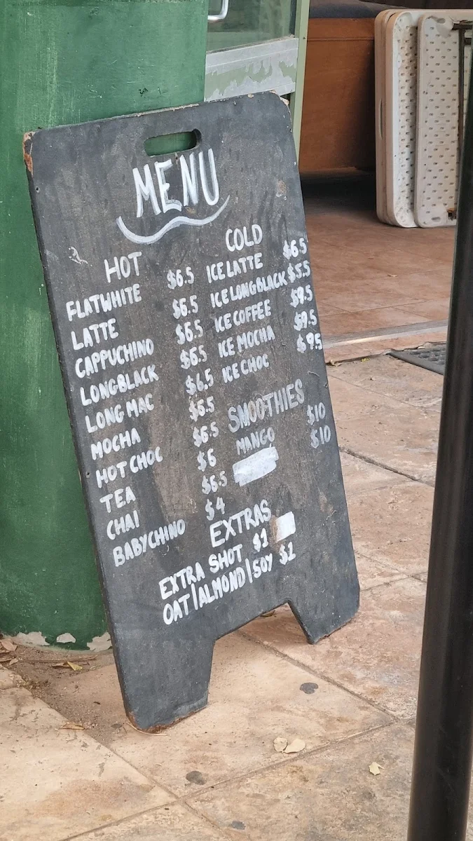 Menu, Reef Cafe