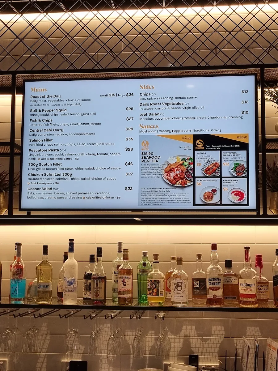 Menu, Central Café