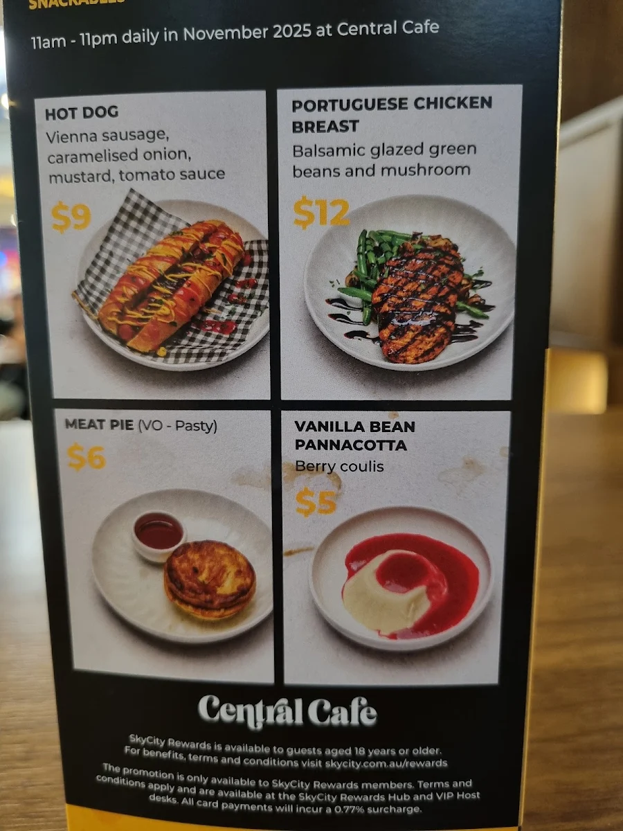 Menu, Central Café