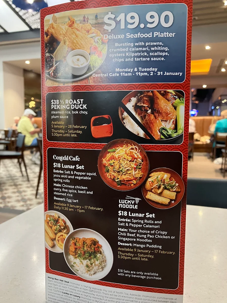 Menu, Central Café