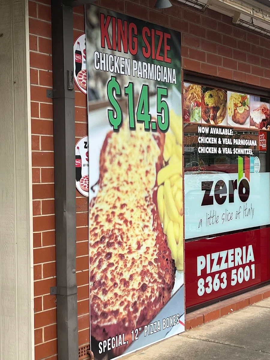 Menu, Zero Pizzeria