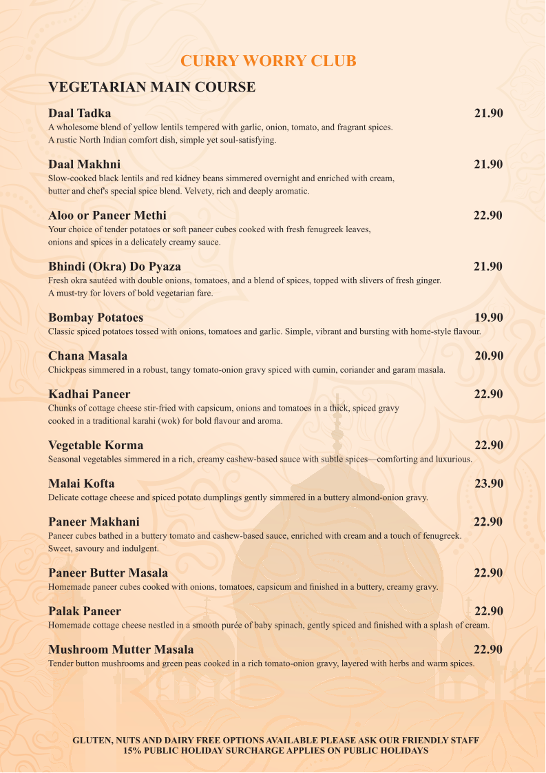 Menu, Kesari Infused Indian Cuisine-Hope Island
