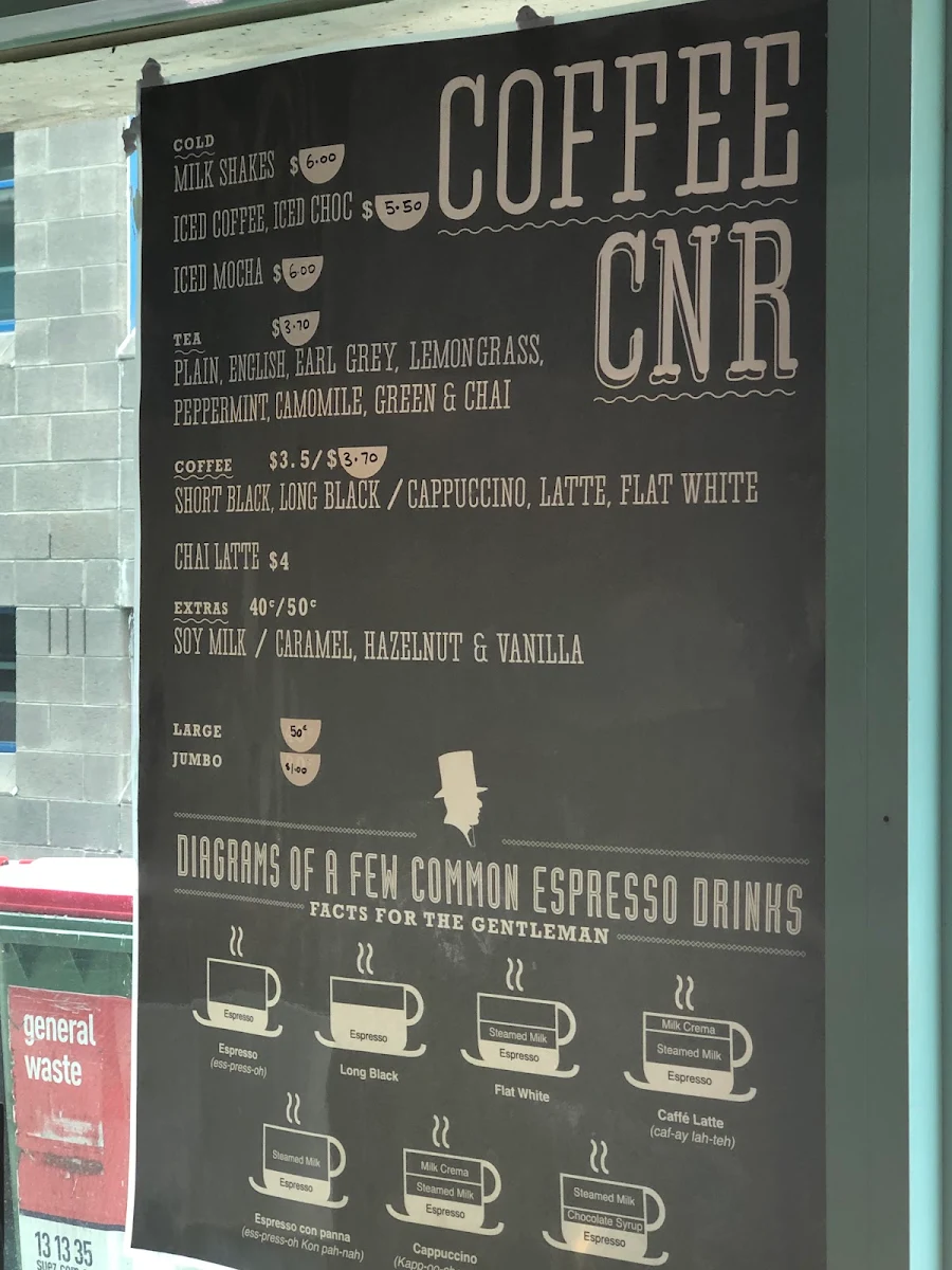 Menu, Coffee On Cardigan