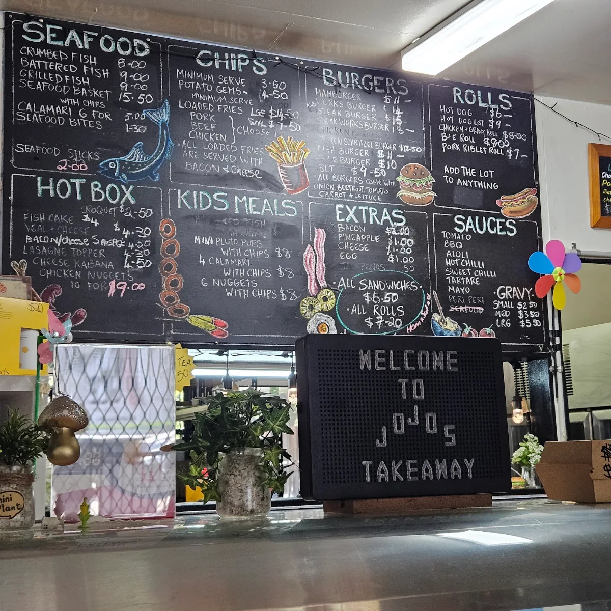 Menu, Jojo's Takeaway (bundamba)
