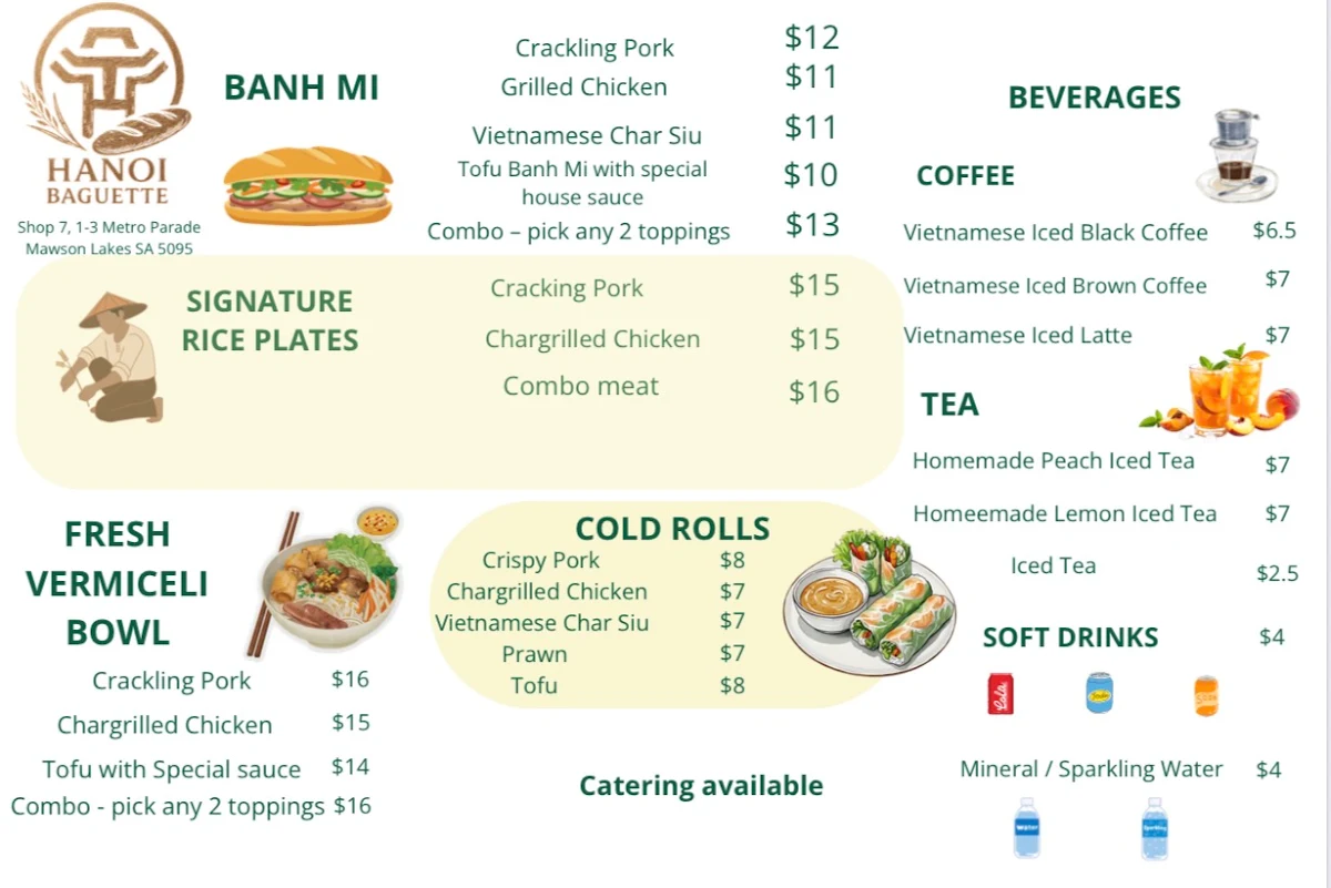 Menu, Hanoi Baguette