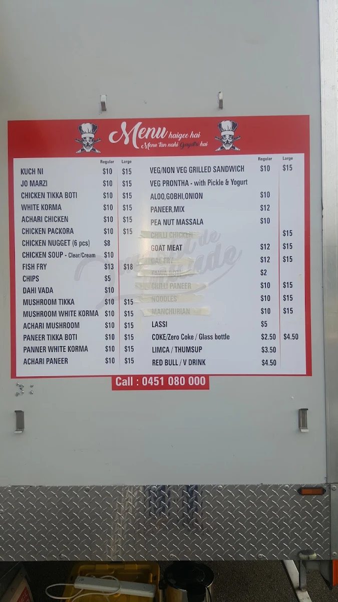 Menu, 2 Massi de Munde springvale