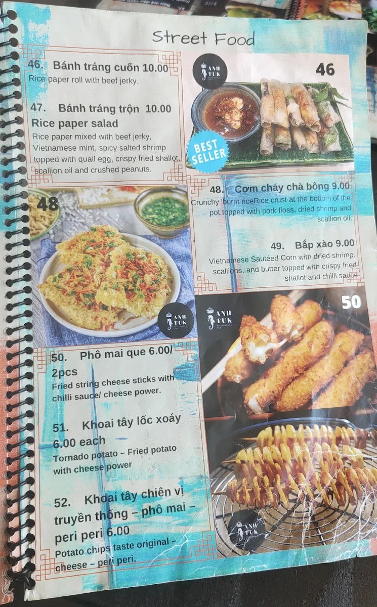 Menu, Anh Tuk