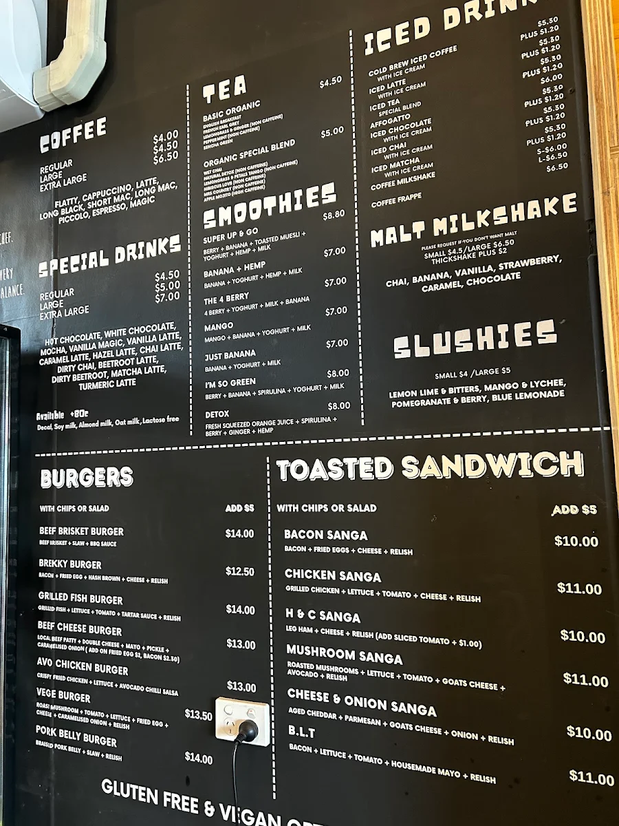 Menu, Folks coffee