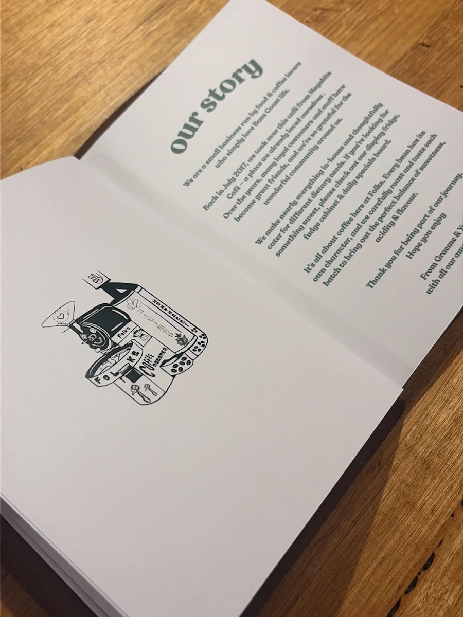 Menu, Folks coffee
