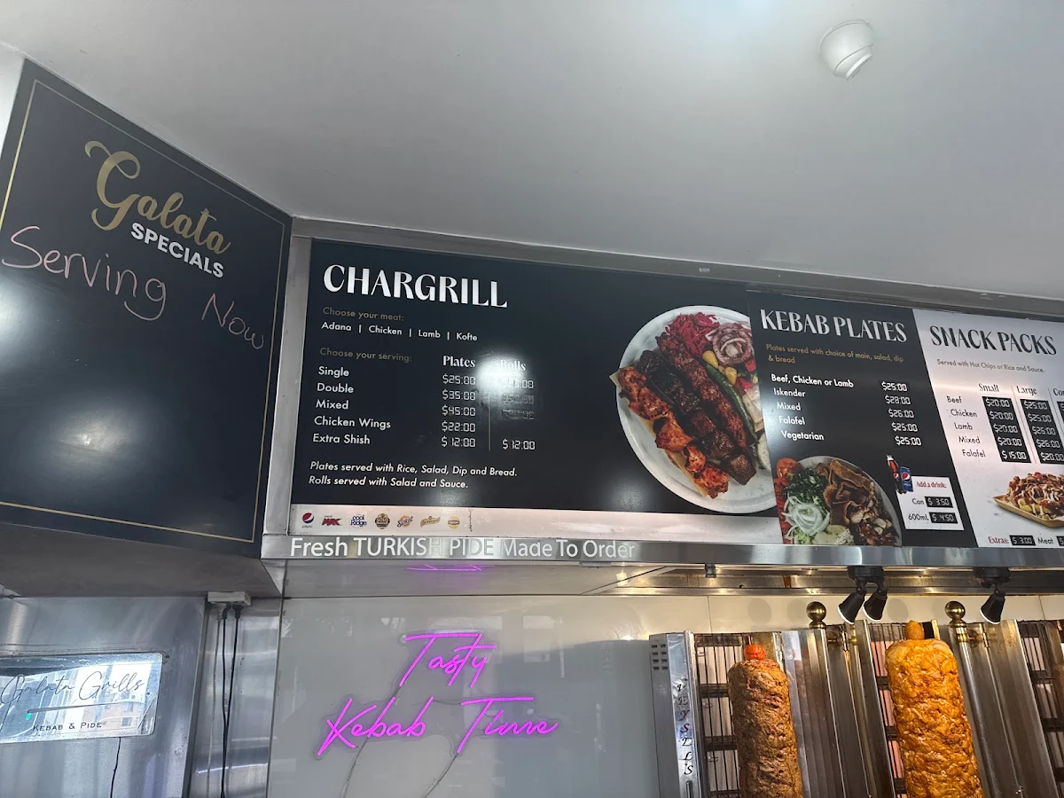 Menu, Galata Grills Kebab & Pide