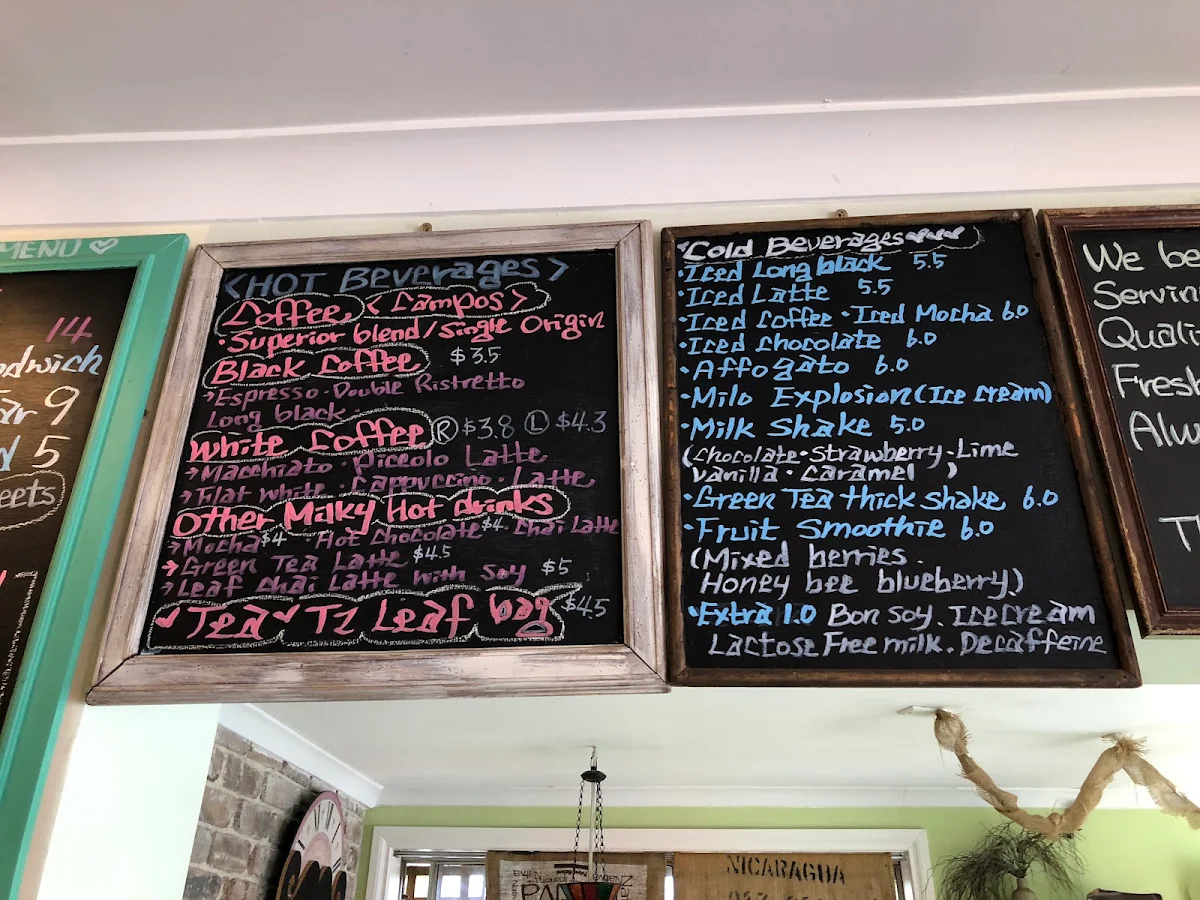 Menu, Curl the Whisker Cafe