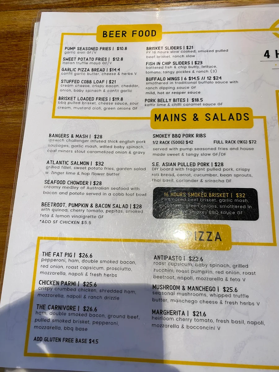 Menu, Pumpyard Bar & Brewery (now Stony Creek Brewing)