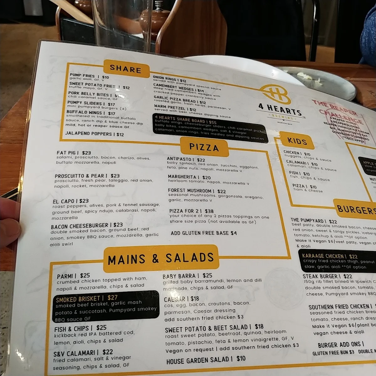 Menu, Pumpyard Bar & Brewery (now Stony Creek Brewing)