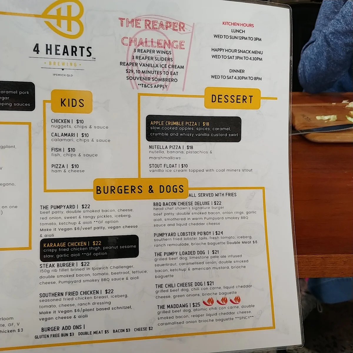 Menu, Pumpyard Bar & Brewery (now Stony Creek Brewing)