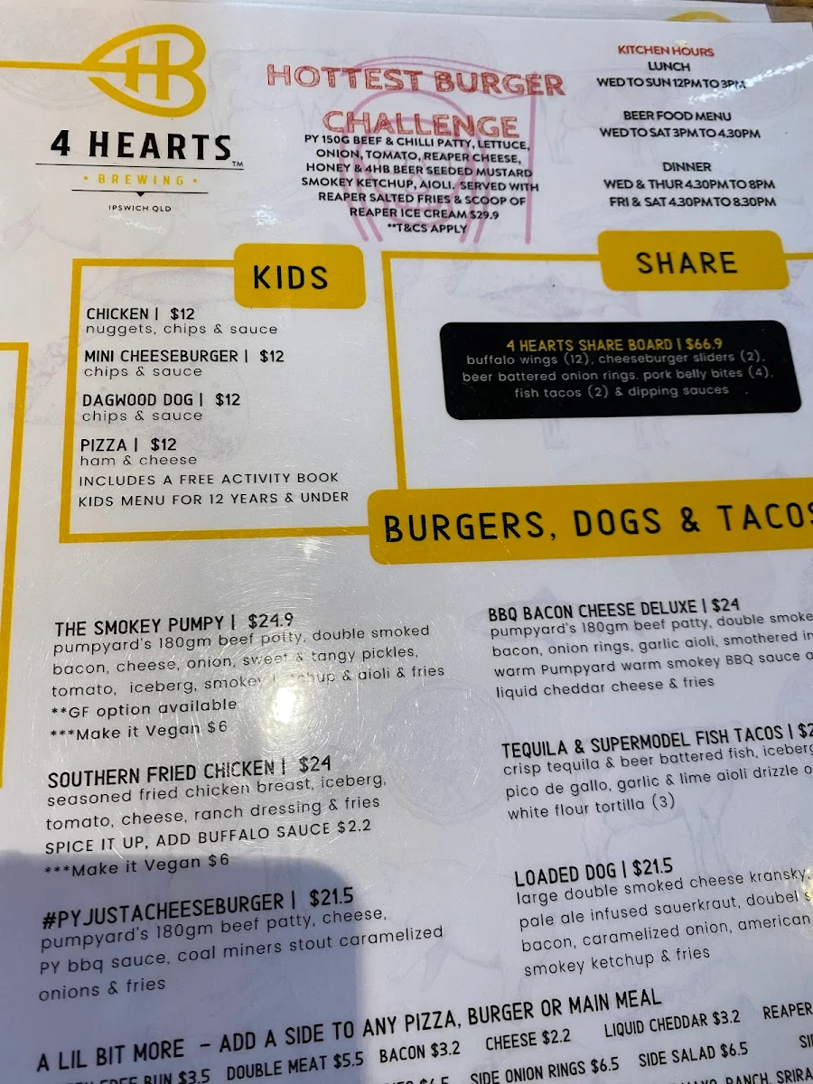 Menu, Pumpyard Bar & Brewery (now Stony Creek Brewing)