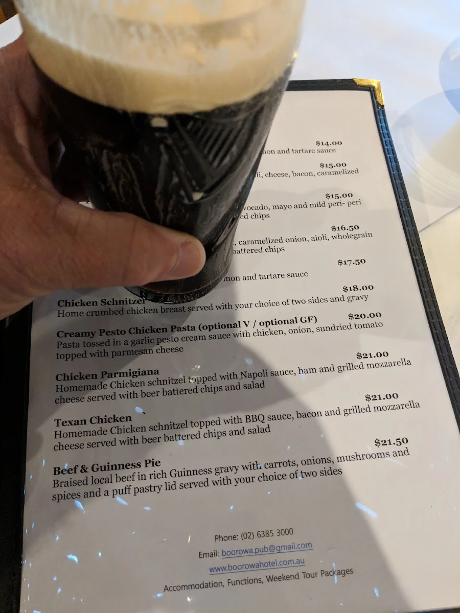 Menu, The Courthouse Hotel