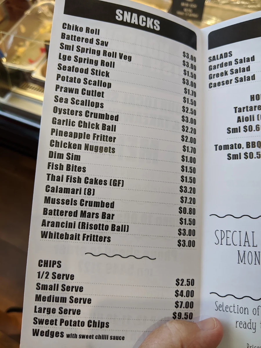 Menu, Noosaville Fish Market